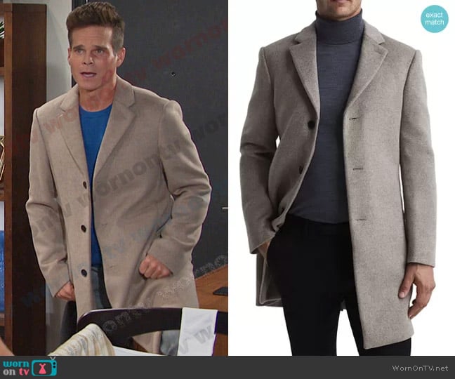 Reiss Gable Wool-Blend Coat worn by Leo Stark (Greg Rikaart) on Days of our Lives