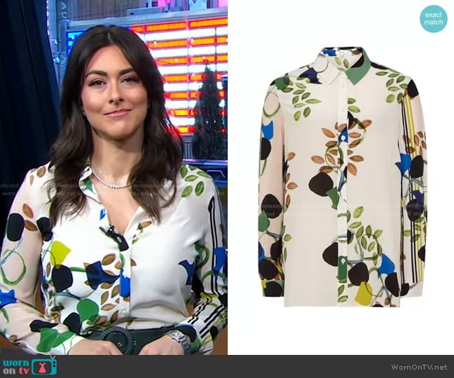 Reiss Jura Abstract Floral Blouse worn by Erielle Reshef on Good Morning America