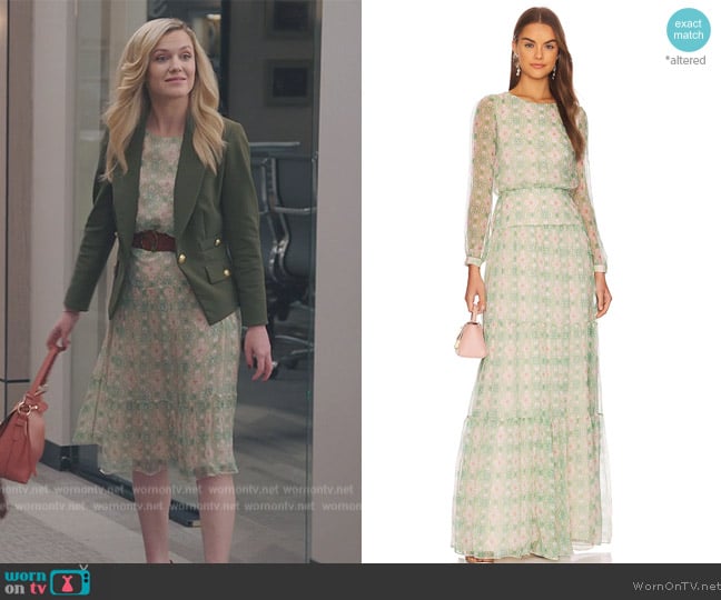 Saloni Isabel Long Dress worn by Sadie Ryan (Harriet Dyer) on American Auto