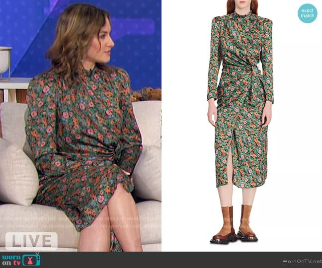 Sandro Lueur Floral Long Sleeve Midi Dress worn by Elizabeth Wagmeister on The Talk