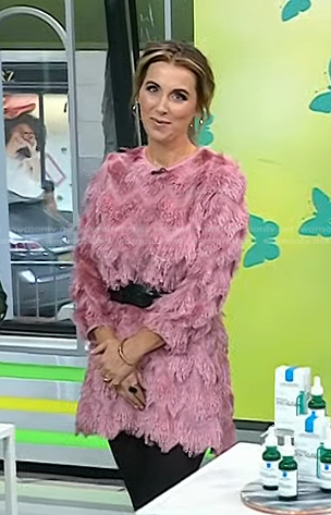 Sarah Eggenberger's pink fringed mini dress on Today