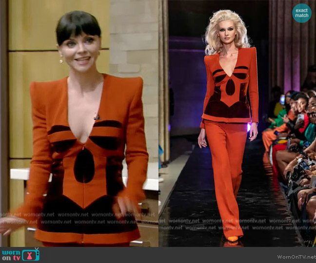 Sergio Hudson 2022 Fall Winter Collection worn by Christina Ricci on Live with Kelly and Ryan