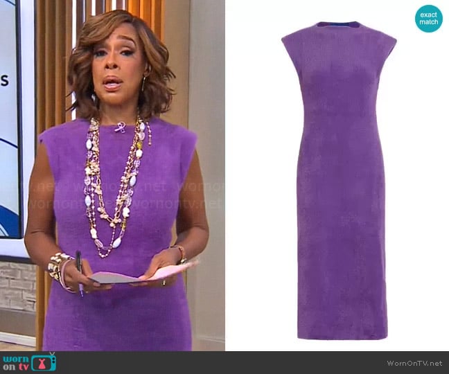 Simon Miller Runna Fuzzy Midi-Dress worn by Gayle King on CBS Mornings