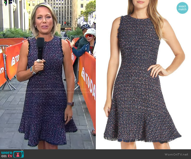Sleeveless Tweed Fit & Flare Dress by Eliza J worn by Dylan Dreyer on Today