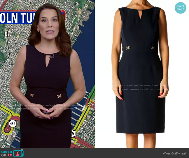 Tahari ASL Keyhole Sheath Dress worn by Heather O’Rourke on Good Morning America