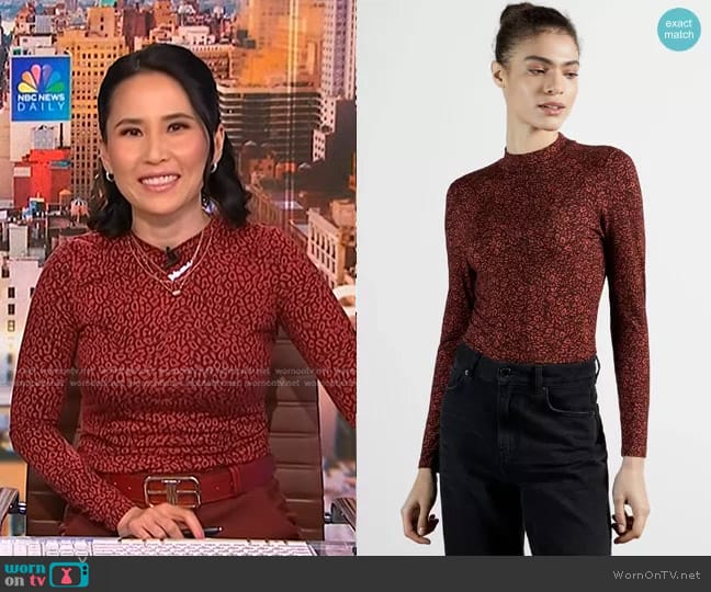 Ted Baker Rhheaa Printed Top worn by Vicky Nguyen on NBC News Daily