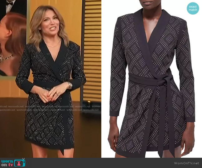 The Kooples Studded Mini Dress worn by Kit Hoover on Access Hollywood