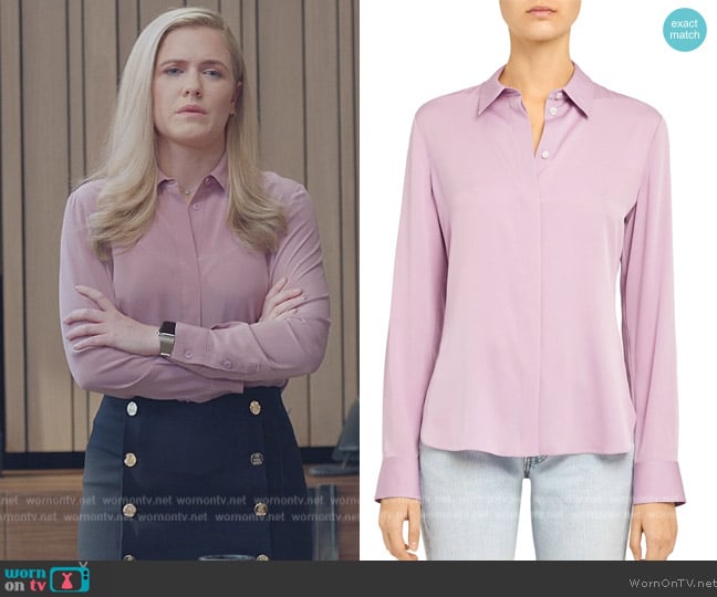 Theory Classic Fitted Shirt worn by Sadie Ryan (Harriet Dyer) on American Auto