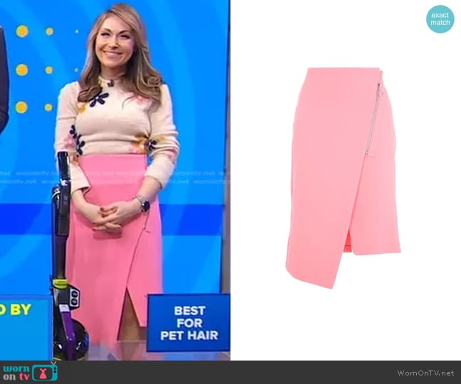 Topshop Asymmetric Zip Midi Skirt worn by Lori Bergamotto on Good Morning America