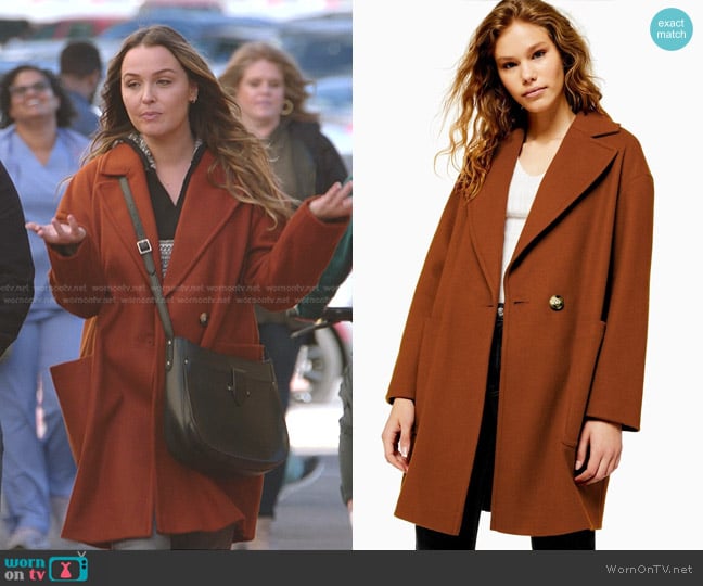 Topshop Carly Coat worn by Jo Wilson (Camilla Luddington) on Greys Anatomy