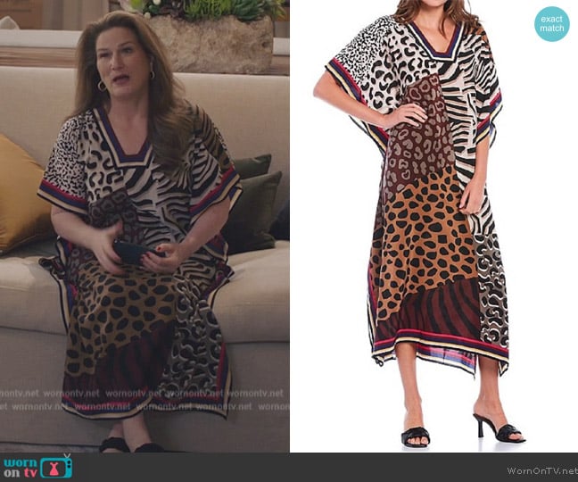 Trina Turk Theodora Midi Dress in Multi worn by Katherine Hastings (Ana Gasteyer) on American Auto