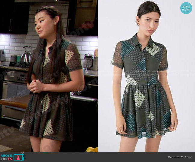 Urban Outfitters Dottie Collared Mini Dress worn by Wendy Shin (Victoria Grace) on Days of our Lives
