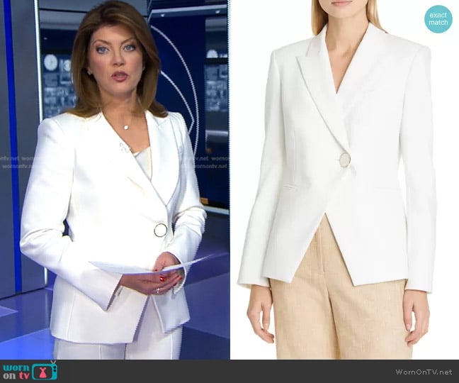 Veronica Beard Charlize Dickey Jacket worn by Norah O'Donnell on CBS Evening News