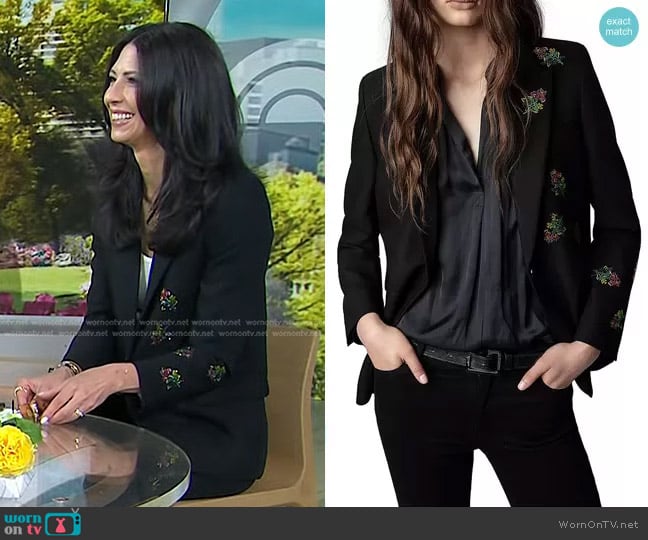 WornOnTV: Dr. Natalie Azar's black embellished blazer on Today