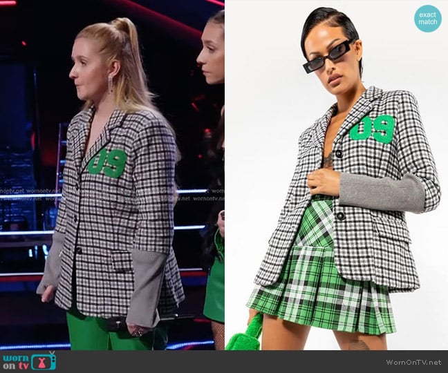 A.Kom Luxe Plaid Blazer