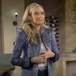 Abby’s blue sparkley jacket on The Young and the Restless