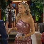 Abby’s pink sequin one-shoulder gown on The Young and the Restless