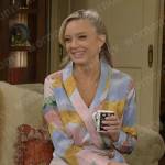 Abby’s printed wrap top on The Young and the Restless