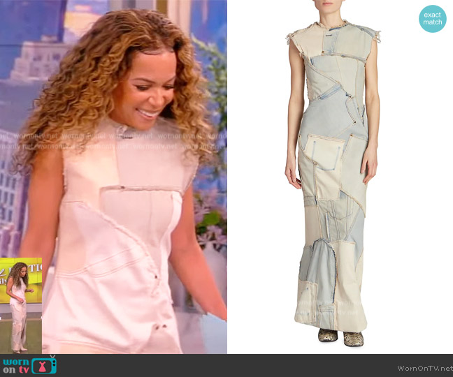 Acne Studios Diska Denim Patchwork Gown worn by Sunny Hostin on The View