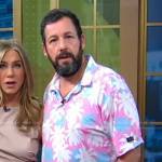 Adam Sandler’s pink palm tree print polo shirt on Good Morning America