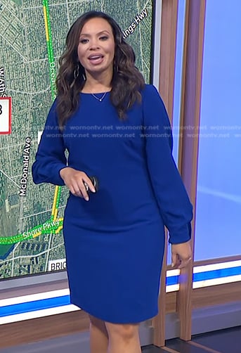 Adelle's blue long sleeve dress on Today