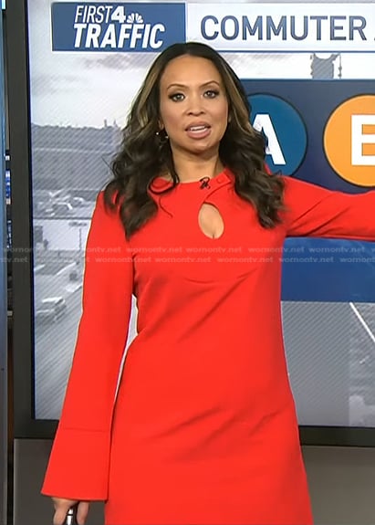 Adelle’s red keyhole dress on Today