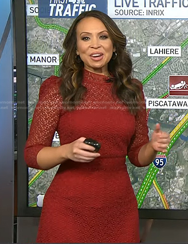 Adelle's red lace dress on Today