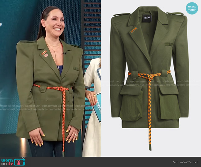 Adidas x Ivy Park Twill Suit Top worn by Jene Luciani Sena on Access Hollywood