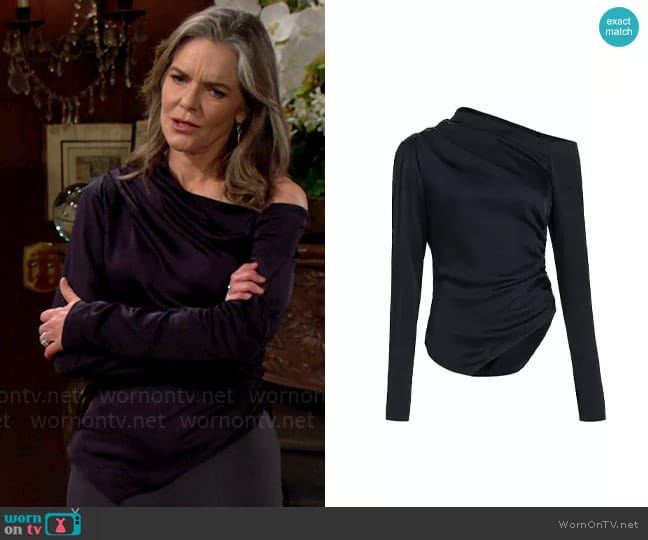 A.L.C. Jamie Top in Dark Sapphire worn by Diane Jenkins (Susan Walters) on The Young and the Restless