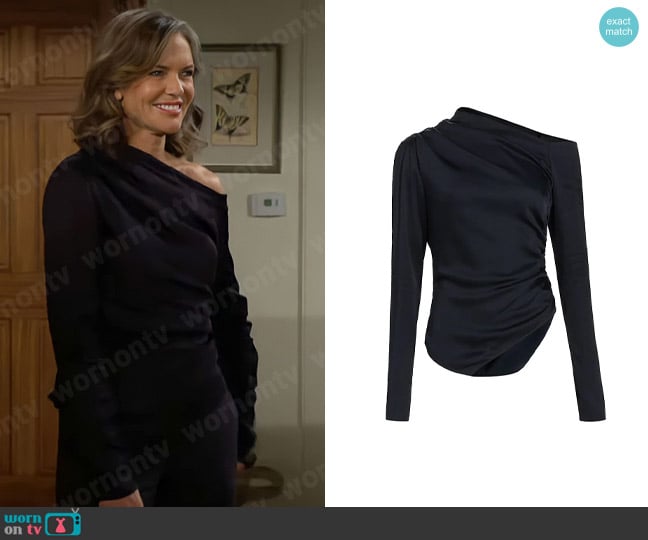A.L.C. Jamie Top in Dark Sapphire worn by Diane Jenkins (Susan Walters) on The Young and the Restless
