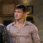 Alex’s white and brown printed shirt on Days of our Lives