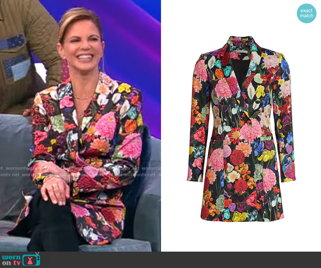 Alice + Olivia Latoya Floral Blazer Mini Dress worn by Natalie Morales on CBS Mornings