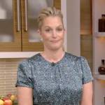 Ali Wentworth’s green printed belted dress on Live with Kelly and Ryan