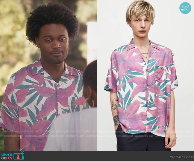 All Saints Floral Shirt worn by Noah Koles (Echo Kellum) on Grand Crew