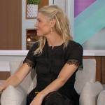 Amanda’s black lace panel dress on The Talk