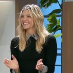 Amanda’s black layered houndstooth sweater and shorts on The Talk