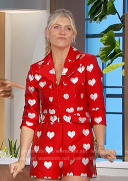 Amanda's red heart print romper on The Talk