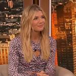 Amanda Kloots’s pink leopard cutout dress on The Drew Barrymore Show