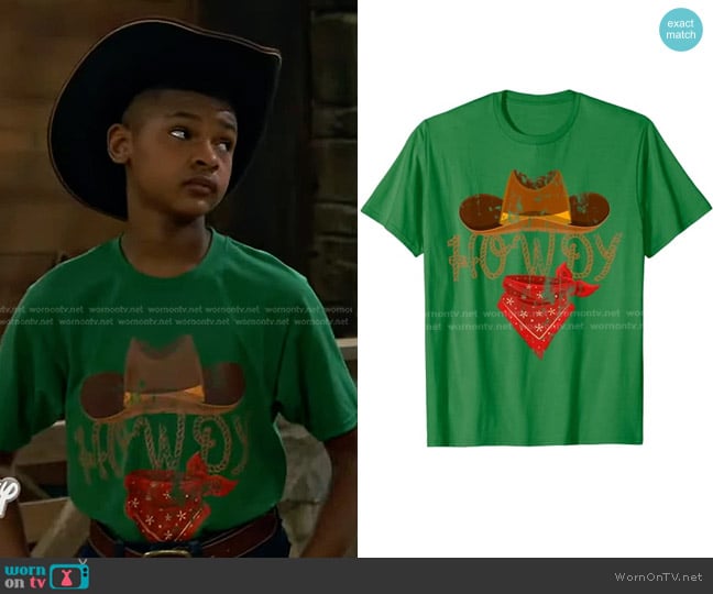 Western Cowboy Tees at Amazon Howdy Cowboy T-Shirt worn by Bill (Alfred Lewis) on Bunkd