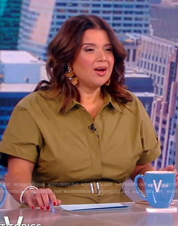 Ana’s khaki belted midi dress on The View