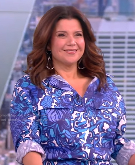 Ana's blue floral print jumpsuit on The View