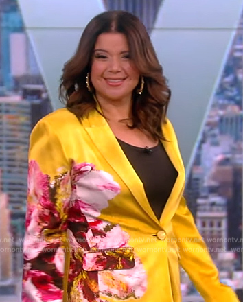 Ana's yellow floral print blazer on The View