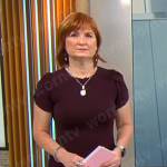 Anna Werner’s burgundy sheath dress on CBS Mornings