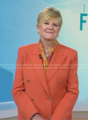 Anne Thompson's orange double breasted blazer on Today