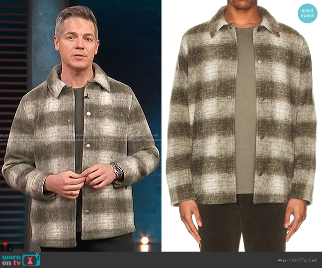 A.P.C Blouson New Alan Checkered Jacket worn by Jason Kennedy on Access Hollywood