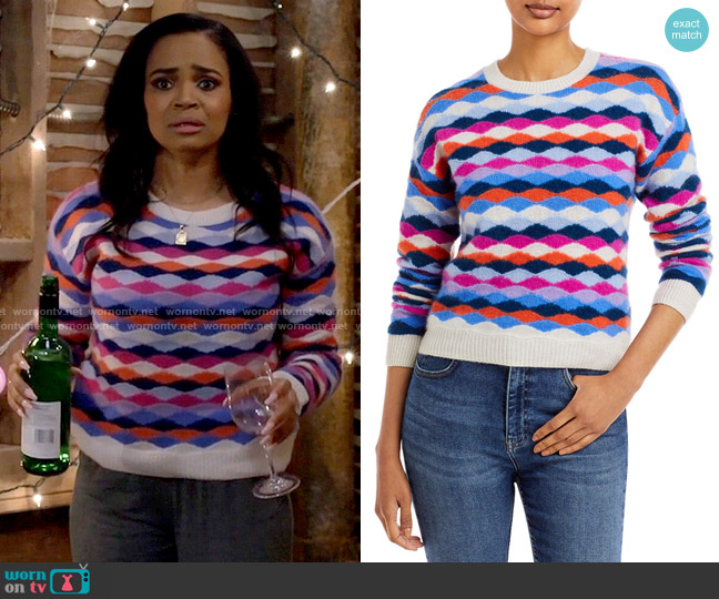 Aqua Multicolored Cashmere Sweater worn by Randi (Kyla Pratt) on Call Me Kat