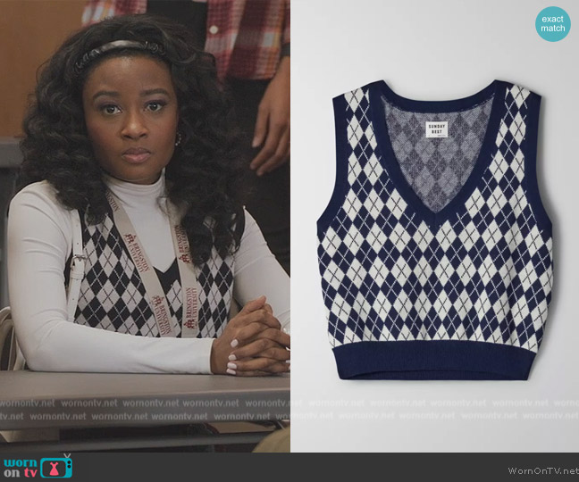 Aritzia Quinn Vest worn by (Iyana Halley) on All American Homecoming