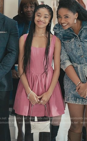 Ashley's pink mini flare dress on Bel-Air