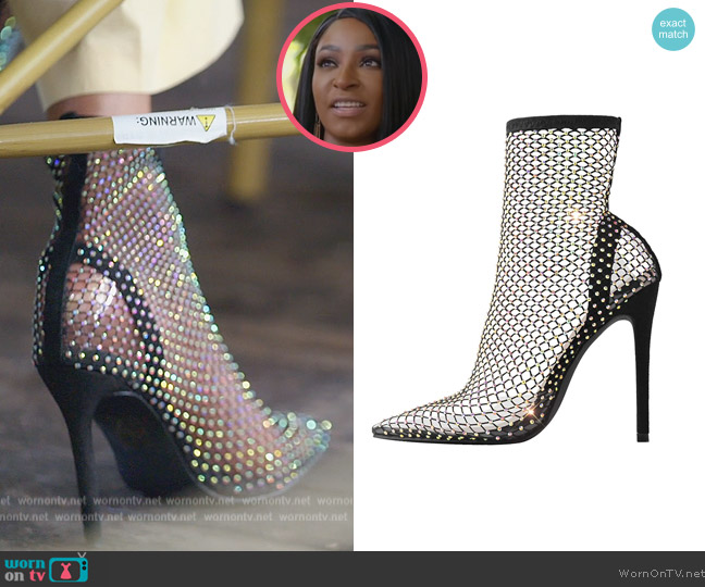ASOS Simmi London mesh diamante heeled shoes in black worn by Guerdy Abraira (Guerdy Abraira) on The Real Housewives of Miami