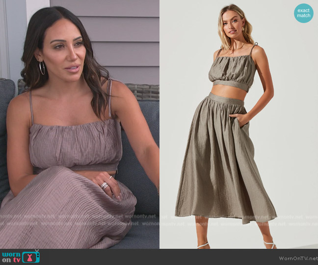 ASTR the Label Terra Bella Top worn by Melissa Gorga on The Real Housewives of New Jersey